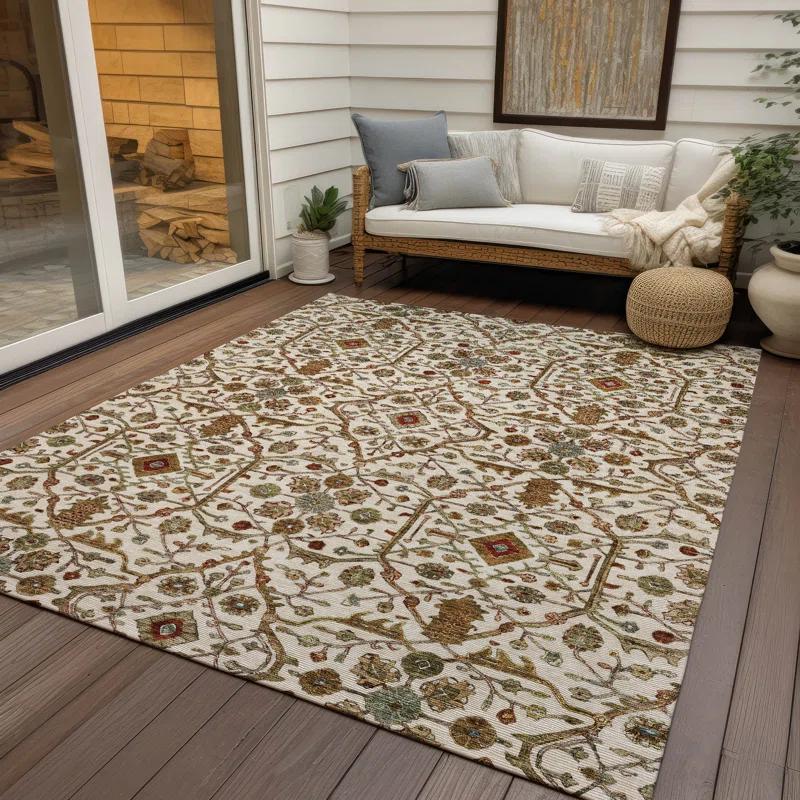 Machine Washable Indoor/Outdoor Chantille ACN1130 Ivory Rug