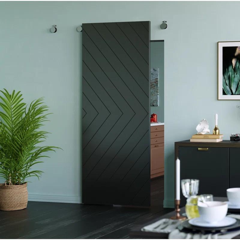 Renin 88'' Solid + Manufactured Wood Paneled Painted without Installation Hardware Kit Barn Door