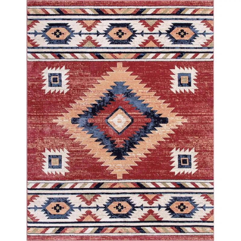 Well Woven Jamyn Lea Crimson Traditional Southwestern Tribal Red/Blue Rug