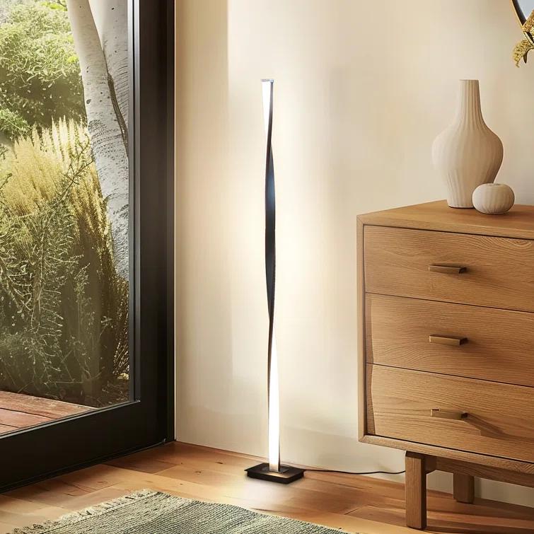 Brightech Helix 48 in. Industrial LED Floor Lamp with Built-In 3-Way Dimmer