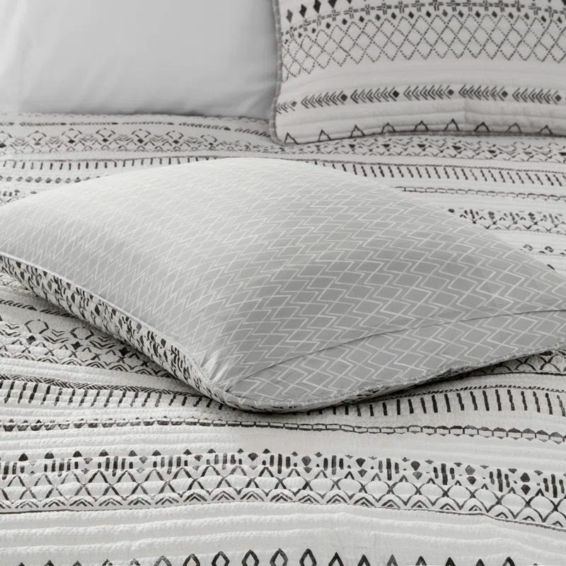 Madison Park Fraser 3 Piece Printed Seersucker Quilt Set