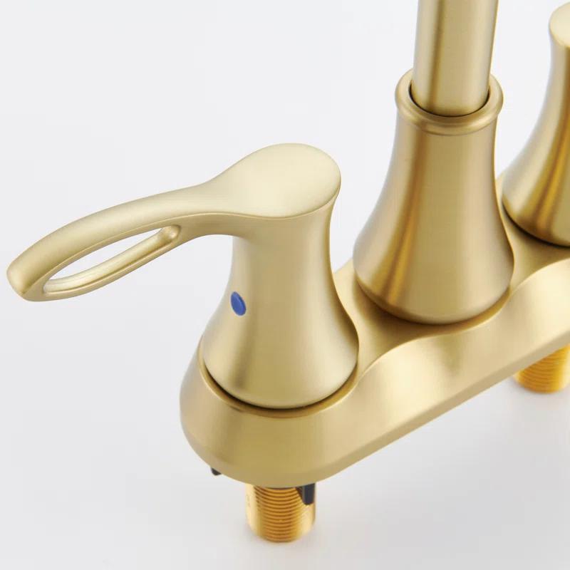CASAINC KCL0014-BG 4-inch Centerset Bathroom Faucet with Drain
