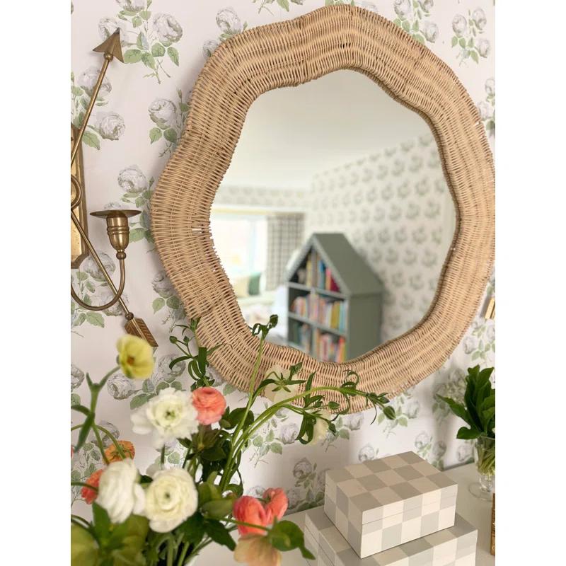 Erin Gates Scalloped Linden Round Wall Mirror