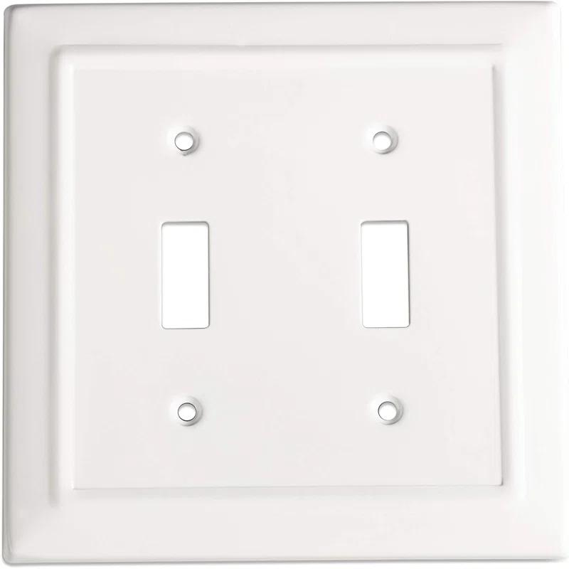Monarch Abode Architectural 2 - Gang Toggle Light Switch Standard Wall Plate (Set of 2)