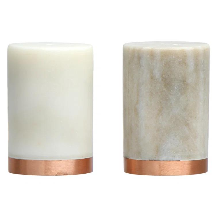 Creative Co-Op Marble Salt and Pepper Shaker Set & Reviews | Joss & Main