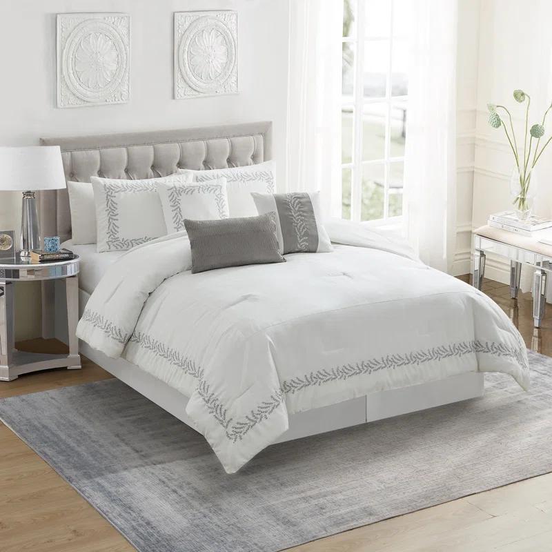 Sweet Home Collection Salerno 7 Piece Faux Suede Elegant Bedding Set By Sweet Home Collection