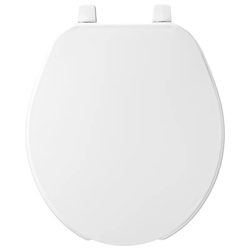 Bemis 7E75 000 BEMIS 75 Commercial Open Front Toilet Seat with Cover, ROUND, Plastic, White