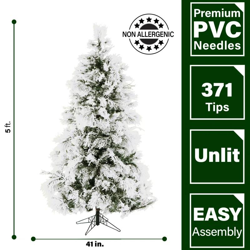 Fraser Hill Farm Fraser Hill Farm Flocked Snowy Pine Artificial Christmas Tree