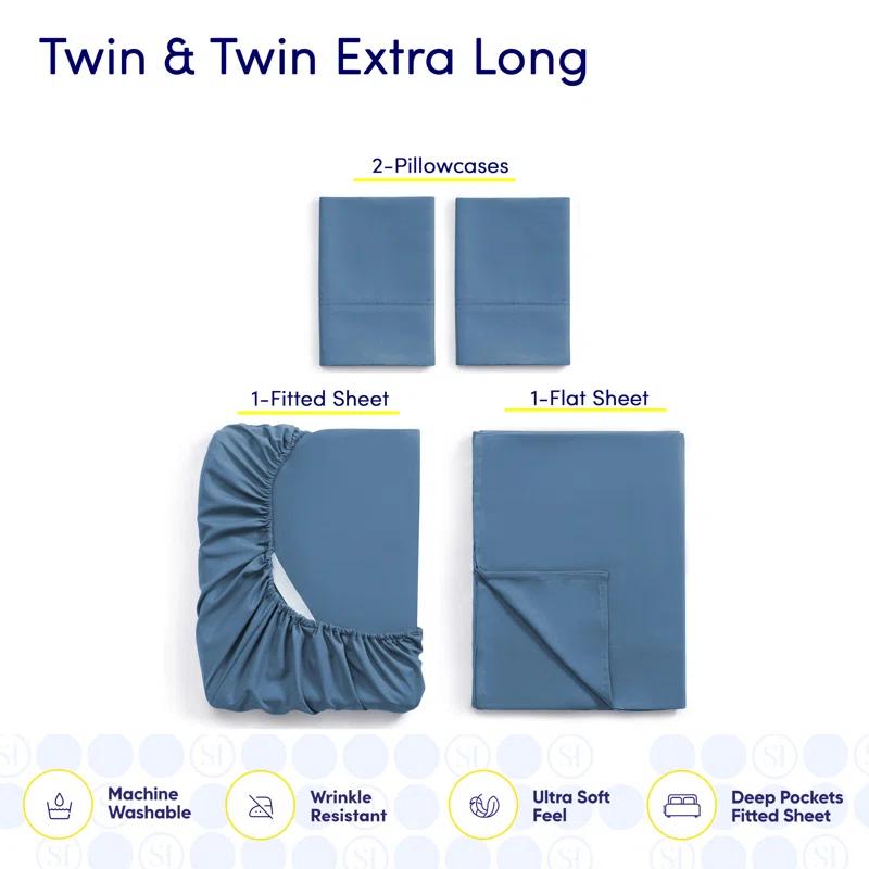Sweet Home Collection Luxurious Soft Microfiber Sheet Set with Bonus Pillowcases