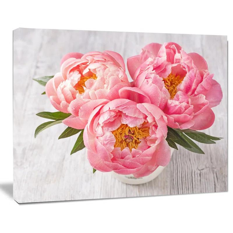 " Peony Flowers On White Floor "