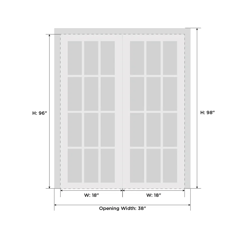 SARTODOORS Felicia Clear Glass French White Doors with Installation Hardware Kit
