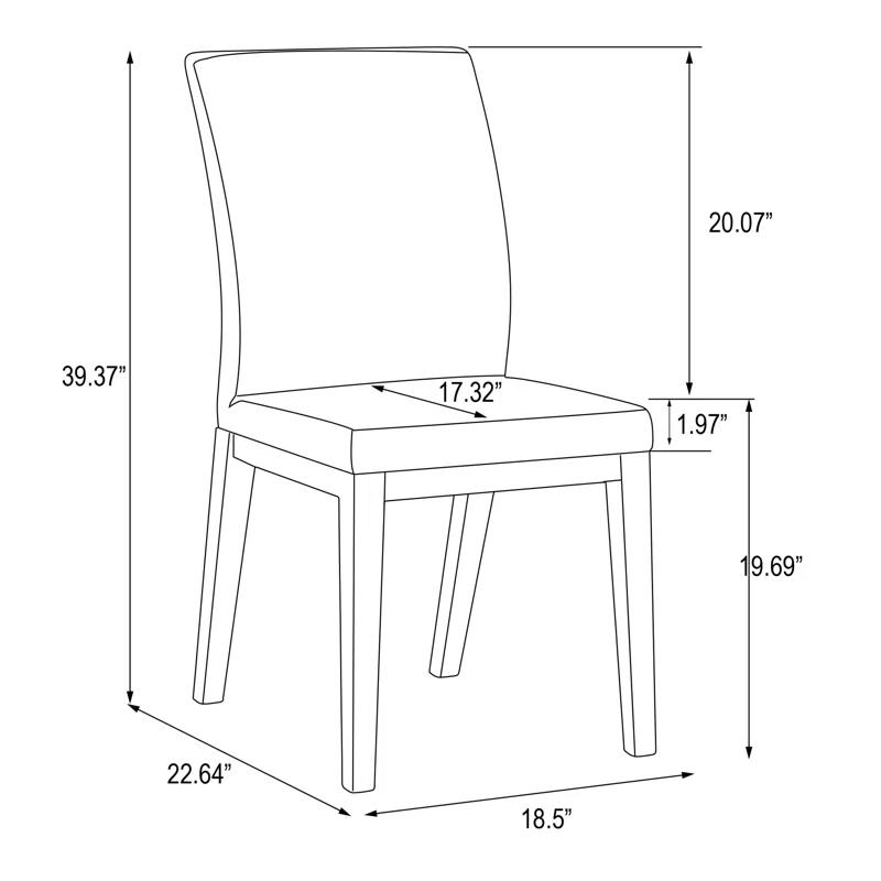 Emma Curved Back Side Chair w/ Solid Wood Frame - 2 per box