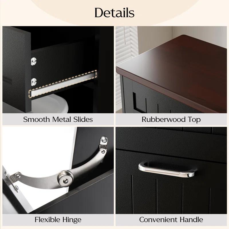 Betterhood Havant Double Tilt Out Trash Cabinet 20 Gallons Wooden Free Standing(Not include trash can)