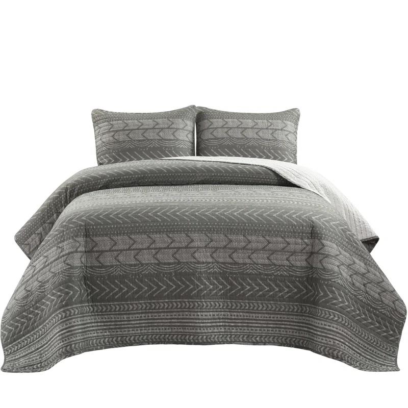 Lush Decor Hygge Geo Reversible Contemporary 3-Piece Quilt Set