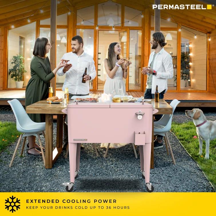 Permasteel 80-Qt Classic Outdoor Patio Cooler On Wheels