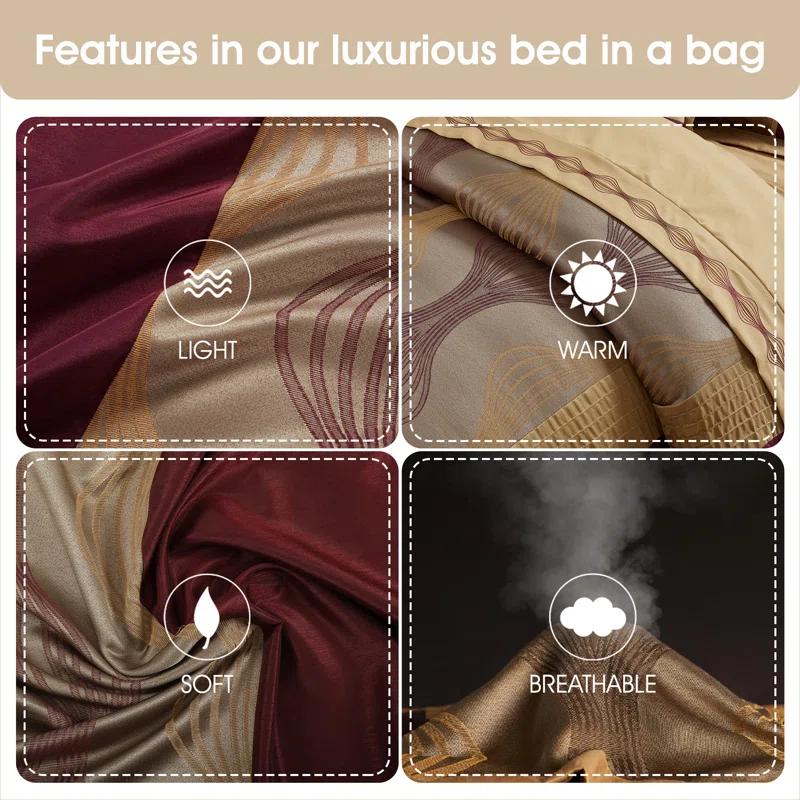 Kath 7 Piece Microfiber Modern & Contemporary Comforter Set