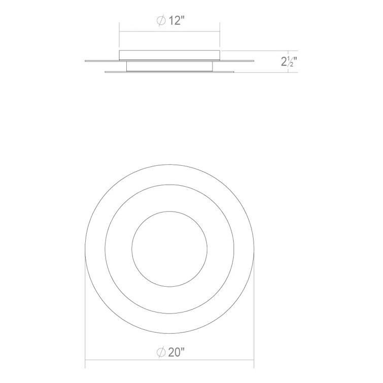 Offset Glass LED Flush Mount