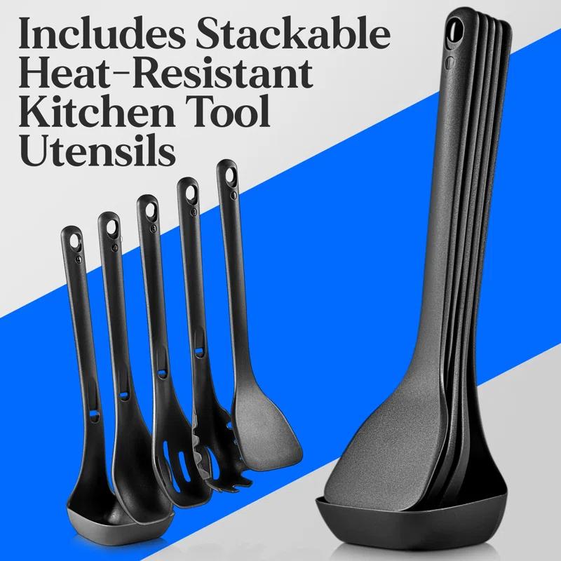 NutriChef 17 - Piece Non-Stick Aluminum Cookware Set