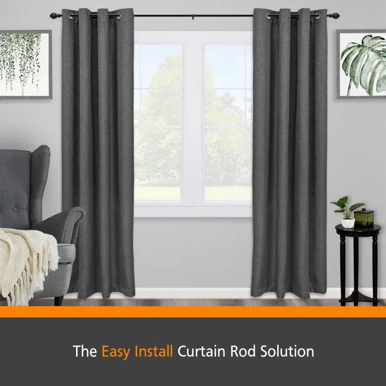 Kenney Steel Overall Width Single Curtain Rod
