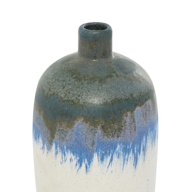 Novogratz White Ceramic Contemporary Vase, 13 X 6 X 6 | Wayfair