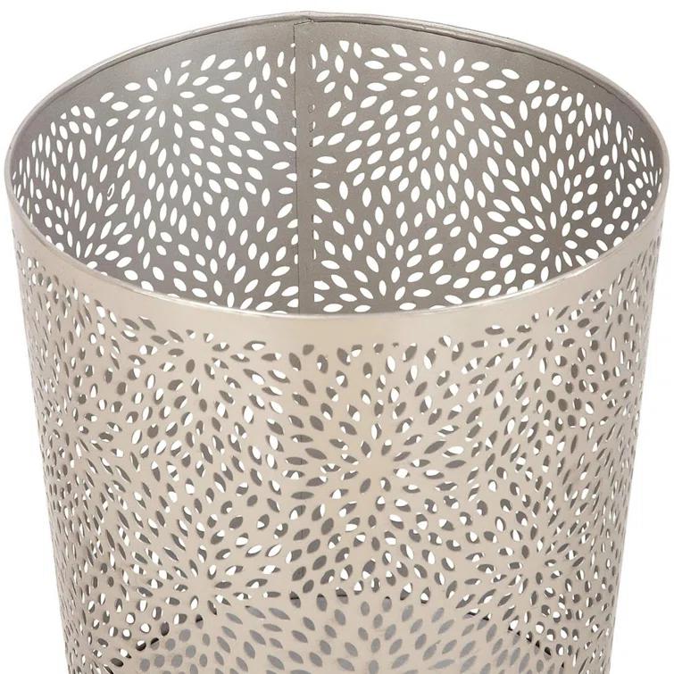 CosmoLiving by Cosmopolitan Modern Perforated Design Round Metal Waste Basket