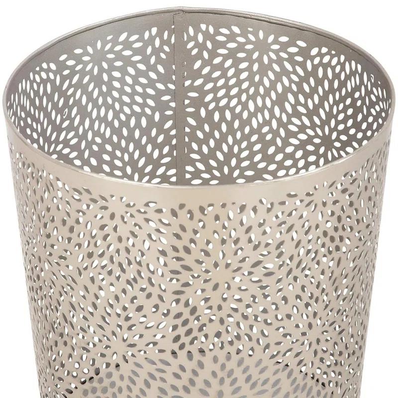 CosmoLiving by Cosmopolitan Modern Perforated Design Round Metal Waste Basket