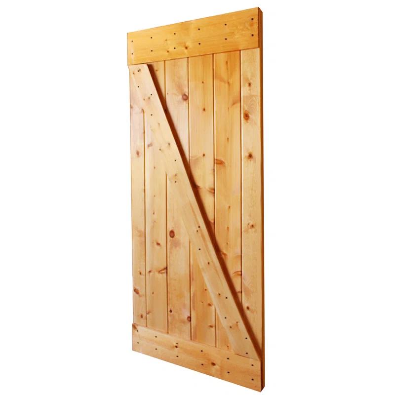 Calhome 84'' Solid Wood Paneled Painted without Installation Hardware Kit Barn Door