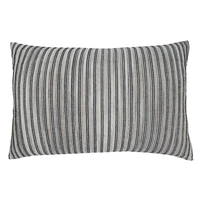 Saro Ginevra Striped Cotton Blend Pillow Cover