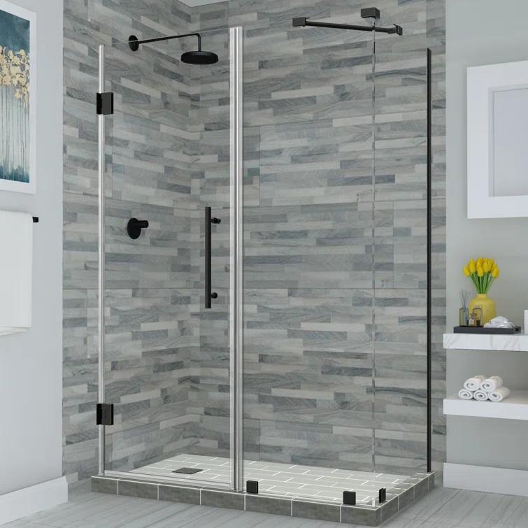Aston Bromley 38" x 72" Rectangle Hinged Shower Enclosure SEN967EZ-MB-463238-10