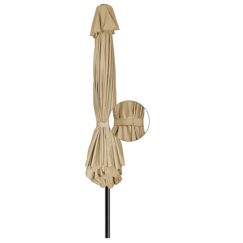 KUTIME Fruiteam 90'' Lighted Tilt Market Umbrella