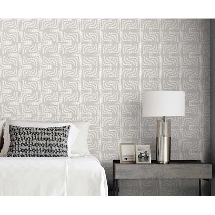 NextWall Alloy Grey Zen Geo Peel and Stick Wallpaper