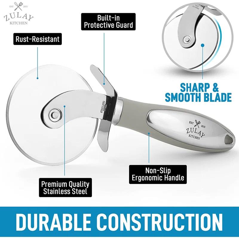 Zulay Kitchen Zulay Kitchen Pizza Cutter Wheel with Stainless Steel blade and guards Pizza Slicer Non-Slip Handle