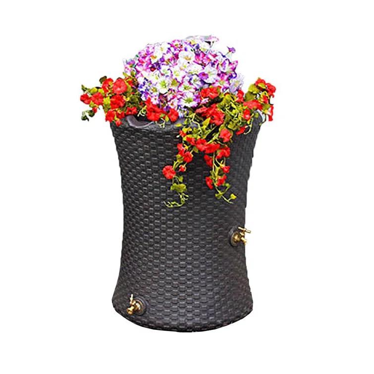 Good Ideas Good Ideas 50 Gallons Plastic Drainable Dual Overflow Planter Rain Barrel