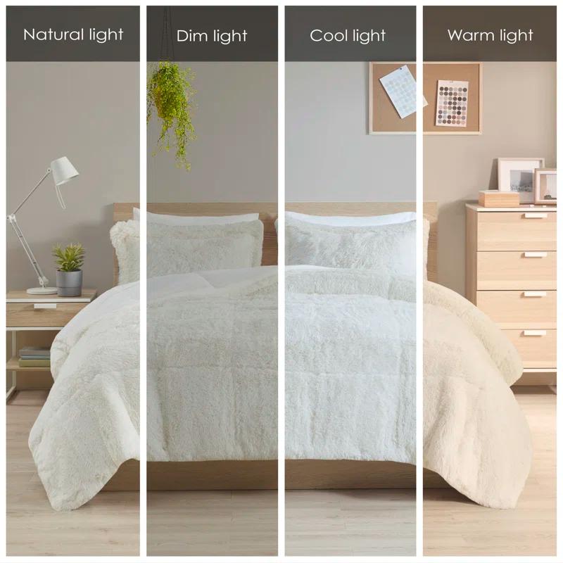 Intelligent Design Malea Shaggy Faux Fur Comforter Mini Set