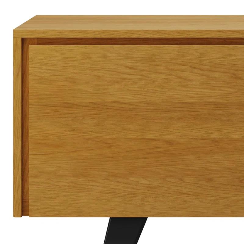 Simpli Home Lowry 63"W Solid Wood Modern Industrial TV Stand for TVs up to 70" with Storage