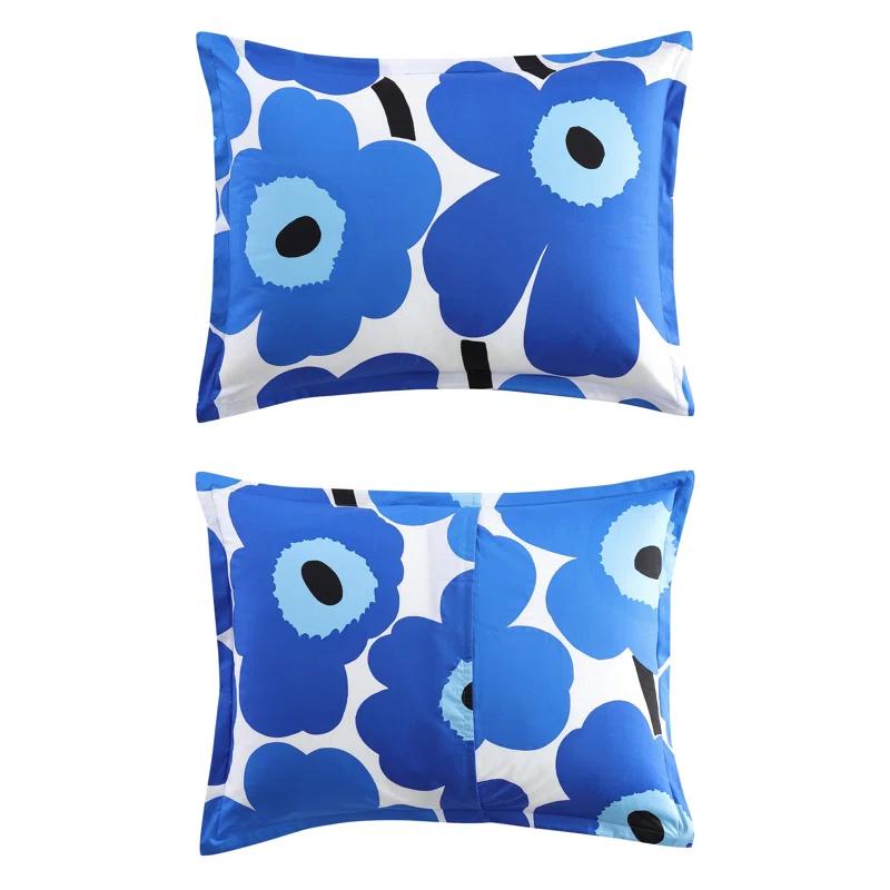 Marimekko Unikko Blue Cotton Duvet Cover Set