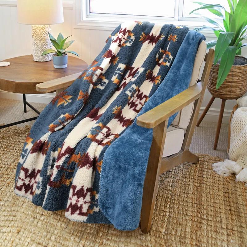 Catalonia Southwest Throw Blanket, Aztec Blanket for Couch or Room Decor, Reversible Comfy Fluffy Blanket, Gift Blanket, 50 x 60 inches