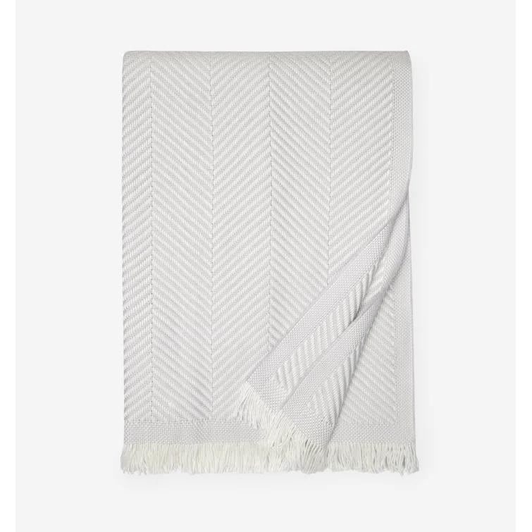 Gray Cotton Bohemian Fringe Throw Blanket