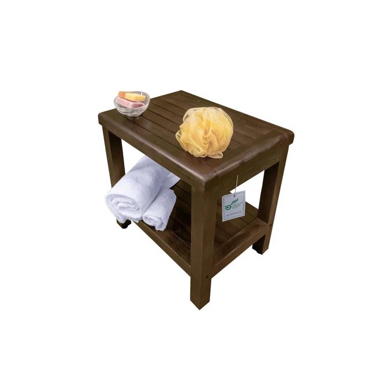 Decoteak Eleganto, Teak Shower Bench, Teak Wood Shower Bench, Teak Shower Bench, Teak Shower Stool