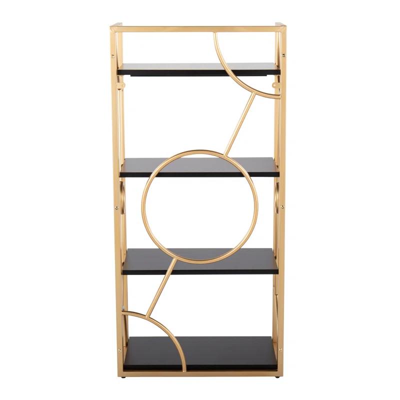 Everly Quinn Constellation Contemporary Bookcase In Metal And Wood By Lumisource