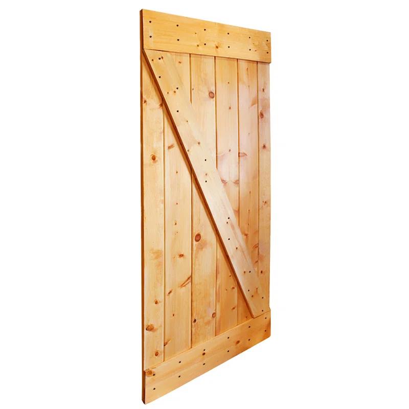 Calhome 84'' Solid Wood Paneled Painted without Installation Hardware Kit Barn Door