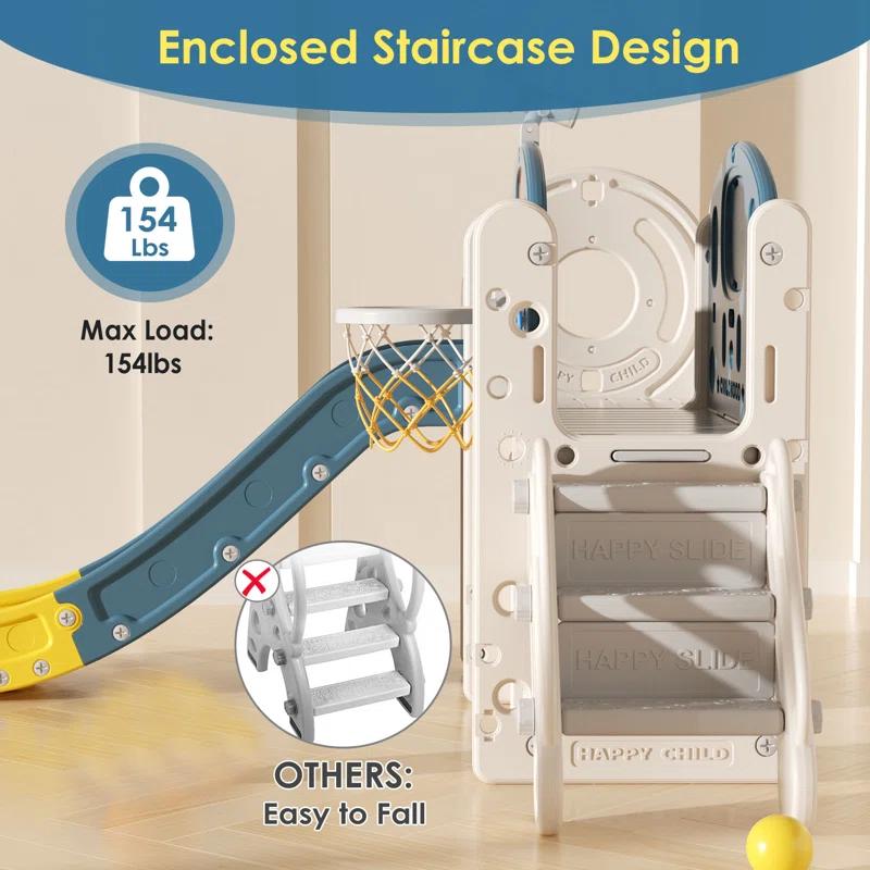 Suteck 9 in 1 Toddler Slide, Kids Slide with Climber Outdoor Indoor Slide Playset