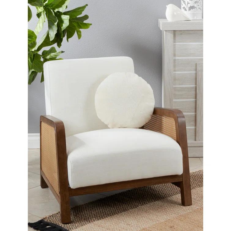 Saro Faux Rabbit Fur Collection Reversible Throw Pillow