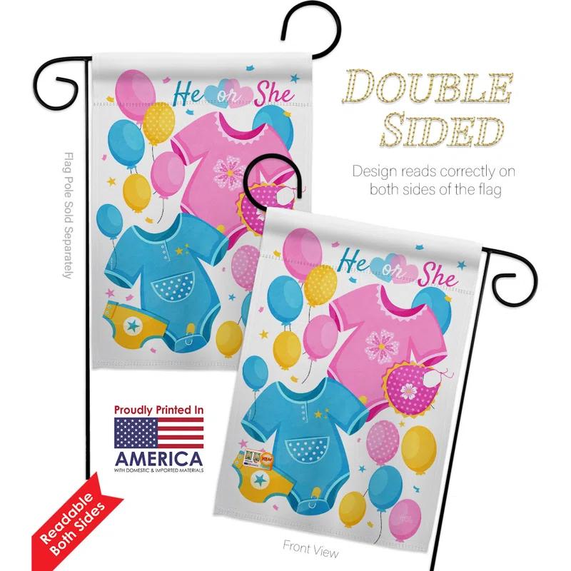 Breeze Decor Double Sided 18.5'' H x 13'' W Polyester New Baby Garden Flag