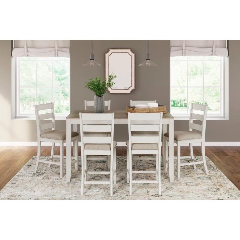 Gracie Oaks Skempton Counter Height Dining Table and Bar Stools (Set of 7)