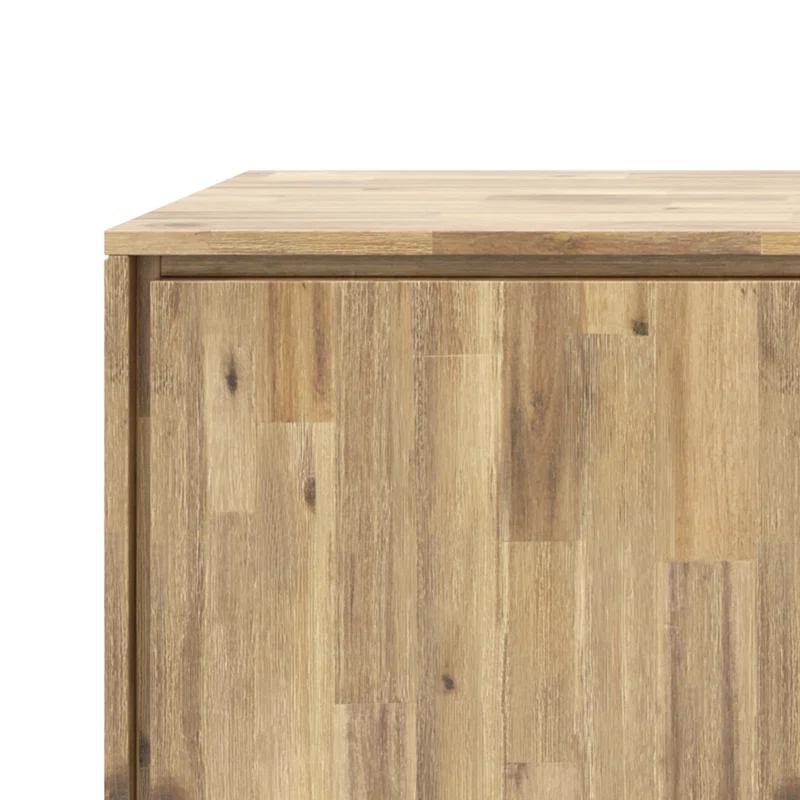 Simpli Home Lowry 60"W Solid Wood Modern Industrial 2-Door Sideboard Buffet with 3 Center Drawers