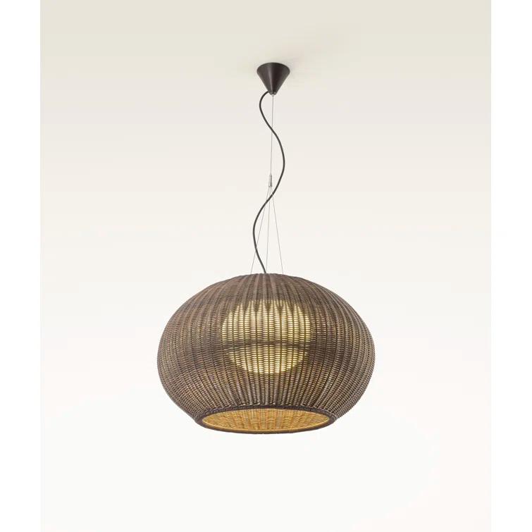 Graphite Brown Aluminum Globe LED Indoor/Outdoor Pendant Light