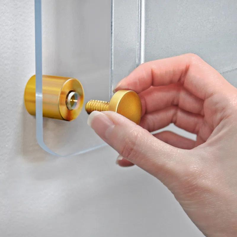 Azar Displays Two-Pocket Letter Wall Mount Brochure Holder Overall Measurement with Gold Stand Off Caps: 23"W X 11"H