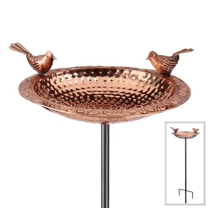 House of Hampton® Dowski Copper Single Tier Birdbath