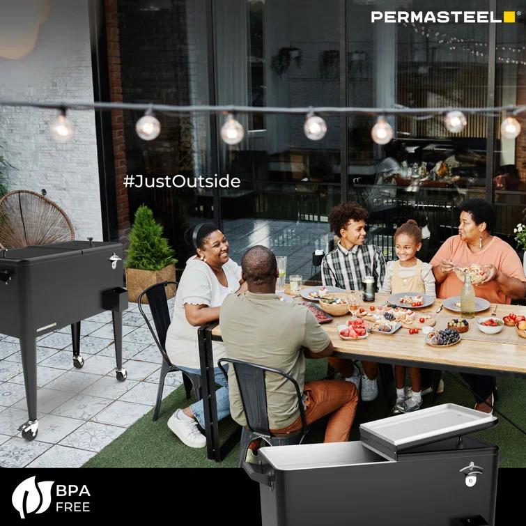 Permasteel 80-Qt Classic Outdoor Patio Cooler On Wheels